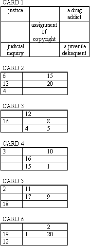sample students' card